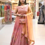 exquisite pink chinnon silk lehanga 1 67a9e8cf4830d