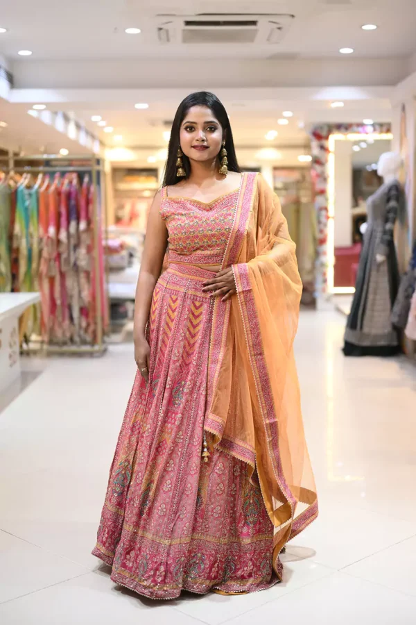 exquisite pink chinnon silk lehanga 2 67a9e8cf5ae2d