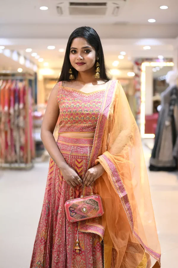 exquisite pink chinnon silk lehanga 3 67a9e8d2b9494