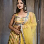 yellow crushed silk lehenga 3 67a9e9135537f 1